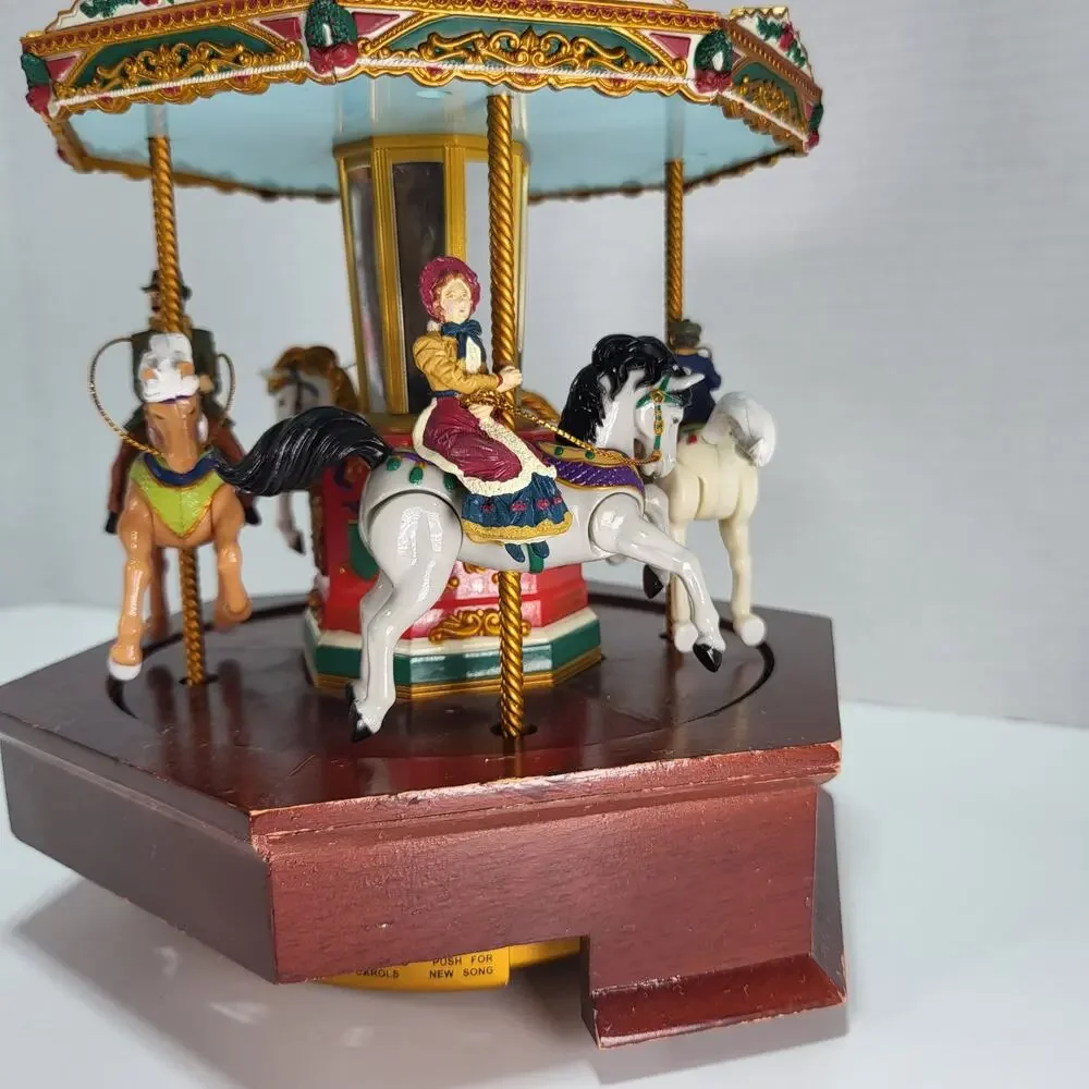 Mr Christmas Holiday Millennium Merry Go Round Vintage Christmas Music box Works